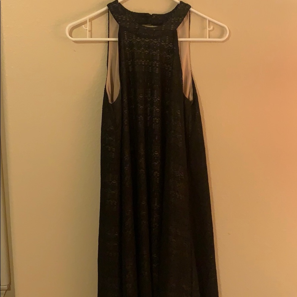 Black lace shift dress